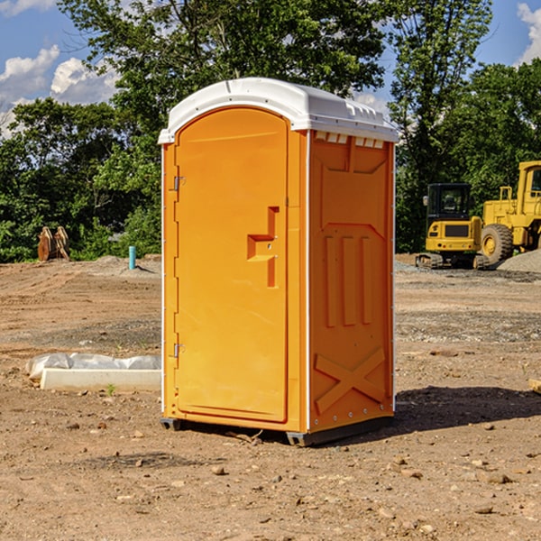 how often are the portable restrooms cleaned and serviced during a rental period in Rock Creek